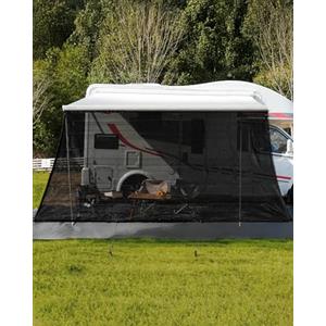 FoundGo Tenda parasole per camper [200 x 400 cm, 220 g/㎡ HDPE] 75% View Blocker protezione solare per camper con 4 chiodi da terra + 4 corde in gomma + borsa per il trasporto (altezza x larghezza)