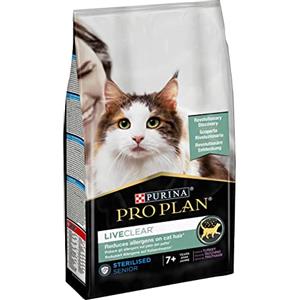 Purina PRO PLAN LiveClear Sterilised Senior 7+ | 1,4 kg | Alimento completo per gatti | Con tacchino