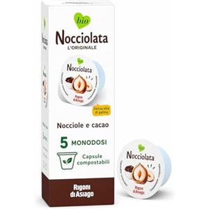 Generico Crema Nocciolata Monodose - 5 Capsule Compostabili da 20g | Crema Spalmabile Nocciole e Cacao Senza Olio di Palma | Snack Pratico per Colazione e Viaggio 100g