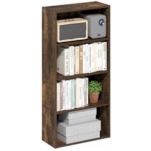 Furinno Basic Libreria a 4 Ripiani, Scaffale, Organizzatore, 7 x 17 x 35, Pino Ambra