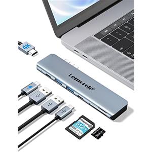 Lemorele Hub USB C Macbook Adattatore 7 in 2, Alluminio Dongle USB C Hub con HDMI 4K, 2*USB 3.0, PD 100W, SD TF, Dati USB-C Hub per MacBook Air M1 2018-2024, MacBook Pro M1 2016-2023 Mac Adapter