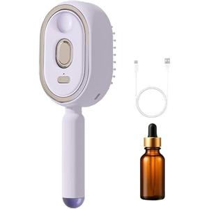 Generico Spazzola A Vapore Per Capelli - Pettine Per Piastra Districante Ricaricabile Con Misurino Per Olio, Strumento Per Lo Styling Portatile | Accessorio Lisciante Per La Cura Dei Capelli Anti- Per Ca