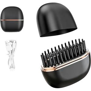 LAIVIYA Mini Piastra per Capelli Senza Fili,2-in-1 Spazzola Lisciante Portatile Controllo Temperatura 3 Velocità Riscaldamento Rapido Secondi,Mini Pettine Lisciante