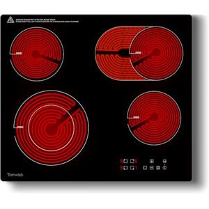 Topwish piano cottura vetroceramica,piastra vetroceramica 4 fuochi, piano cottura elettrico,piano vetroceramic 60cm,doppia zona,zona ovale,blocco di sicurezza,protezione da surriscaldamento,6600W