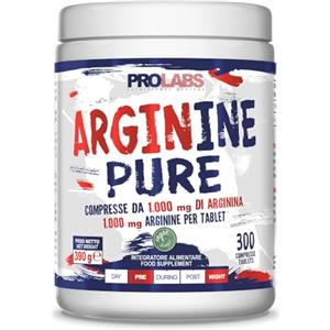 PROLABS - Arginina Arginine Pure (1000mg x Compressa) ad Alto Dosaggio, Integratore di Pura L-Arginina di Alta Qualità Pre Workout, Supporta GH e Pump Muscolare - Integratori 100% Vegan, 150 Compresse