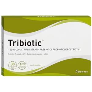 Plameca Tribiotic - Probiotici e Prebiotici per Intestino, con Postbiotico - Formula 3 in 1 - Fermenti Lattici Adulti - 30 Compresse per 30 Giorni