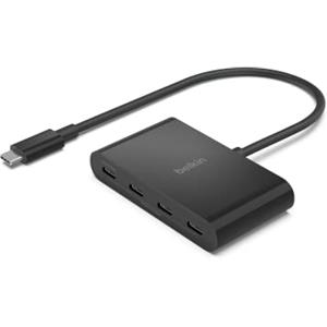 Belkin CONNECT Hub da USB-C™ a 4 porte USB-C, adattatore multiporta con 4 porte USB-C 3.1 Gen 2 e PD fino a 100 W con velocità dati di 10 Gbps, per MacBook, iPad, Chromebook, PC e altri dispositivi