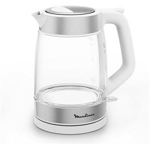 Moulinex Bollitore Elettrico in Vetro, Graduato, Ampia Capacità 1,7 L, Facile da Pulire, Beccuccio di Precisione, Filtro Anticalcare Rimovibile, Bianco, BY6R5130