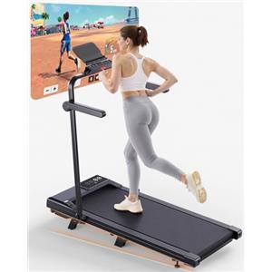 Superun Folding Walking Pad 3 in 1 Oversized Treadmill for Home up to 12 km/h, Tread Width 110 x 40 cm, Safe and Foldable, Under Desk, 145 kg, with App and Cousins of