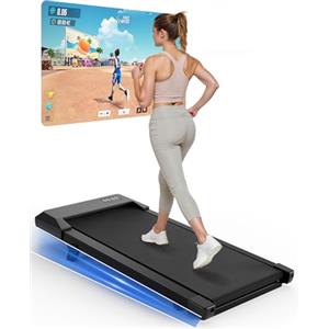 Copant Tapis roulant, tapis roulant con LCD Scarn, pedana da 2,5 HP con APP e controllo remoto, carico massimo 136kg, con corsi di allenamento e corse, 1.5-6km/h per casa o ufficio