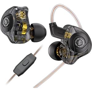 keephifi CCZ MC02 - Auricolari da gioco con cancellazione del rumore, in-ear, jack 3,5 mm, bassi profondi, microfono, cuffie DJ 10 mm, doppio DD
