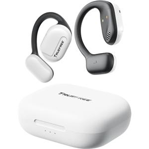 truefree Cuffie Bluetooth 5.3 ad orecchio aperto, auricolari senza fili con ganci per orecchie, cancellazione del rumore ENC, suono stereo coinvolgente con driver da 16,2 mm (Bianco)