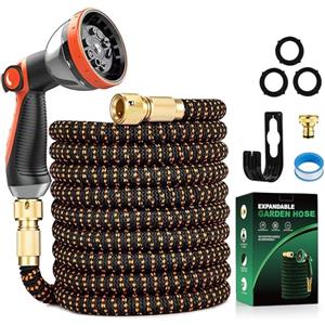 Yofidra Tubo da Giardino Estensibile 15m /50ft - Tubo Flessibile Antigroviglio con 10 Modalità di Spruzzo, Connettori Metallici, Anti-piega - Per Irrigazione, Lavaggio Auto e Pulizie