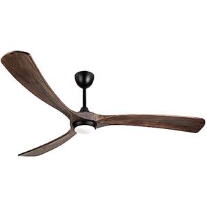 Ovlaim 183cm Silenzioso Motore DC Legno Ventilatore da soffitto Luce e Telecomando, 3 Lame Grande Ventilatore da soffitto interno esterno per grande soggiorno Garage