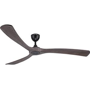 Ovlaim Ventilatore da soffitto con telecomando ali in legno, 6 velocità, IP44 impermeabile per esterno balcone, a risparmio energetico, motore DC super silenzioso, 183 cm, marrone e nero