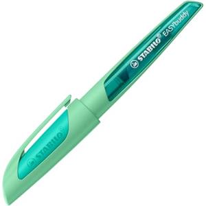 STABILO EASYbuddy - Penna Stilografica Ergonomica per Bambini - Verde Menta - Punta Standard - Cartuccia Blu inclusa