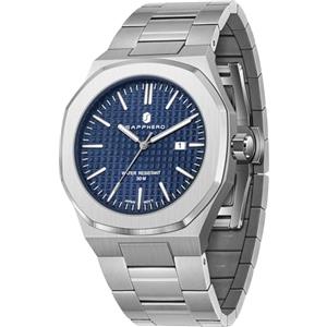 SAPPHERO Orologio da uomo Orologi uomo in acciaio inossidabile ottagonali impermeabili Movimento al quarzo giapponese Movimento al quarzo Business Casual con data e funzione luminosa