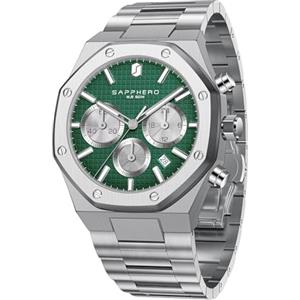 SAPPHERO Orologio da uomo Orologi uomo in acciaio inossidabile ottagonali impermeabili Movimento al quarzo giapponese Movimento al quarzo Business Casual con data e funzione luminosa