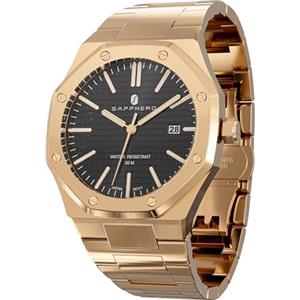 SAPPHERO Orologio da uomo Orologi uomo in acciaio inossidabile ottagonali impermeabili Movimento al quarzo giapponese Movimento al quarzo Business Casual con data e funzione luminosa