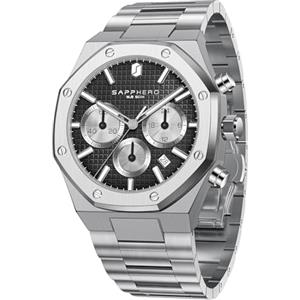 SAPPHERO Orologio da uomo Orologi uomo in acciaio inossidabile ottagonali impermeabili Movimento al quarzo giapponese Movimento al quarzo Business Casual con data e funzione luminosa
