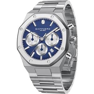 SAPPHERO Orologio da uomo Orologi uomo in acciaio inossidabile ottagonali impermeabili Movimento al quarzo giapponese Movimento al quarzo Business Casual con data e funzione luminosa