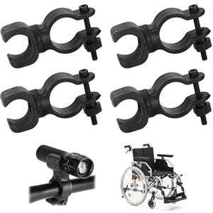 FUHAMJ 4 Pezzi Porta Stampelle, Porta Bastone Per Sedia A Rotelle, Accessori Per Staffe Per Bastone Universali, Rotazione A 360° Per Canna Per Deambulatore,Sedia A Rotelle Elettrica, Scooter