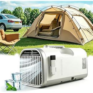 KPOUYYDS Condizionatore Portatile, Raffreddatore d'Aria senza Tubo 400W, 4 Modalità 3 Velocità, 4 in 1 Climatizzatore Evaporativo Silenzioso Timer 1-12 H per Casa e Ufficio Camper Tenda Camion Van V1pro