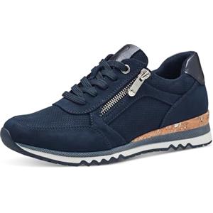 MARCO TOZZI Sneakers Donna Basse con Lacci e Zip, Blu (Navy Comb), 39 EU