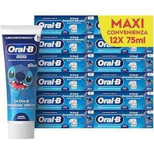 Oral-B Dentifricio Pro Junior 12x75ml, Dentifricio per Bambini dai 6 Anni in su, Formato Convenienza Denti Forti, Prevenzione Carie, Sapore Delicato, Pulizia Denti Efficace