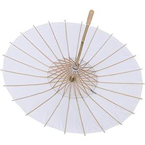 HERCHR Ombrellone in carta, ombrello bianco per bambini fai da te, mini ombrelli per decorazioni(42cm)