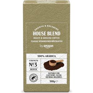 by Amazon Caffè Classico 100% Arabica Macinato e Tostato, Tostatura Media, 500g (1 Confezione da 500g) - Certificato Rainforest Alliance