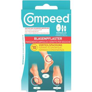 Compeed Cerotti per Vesciche Misto 4,2 x 6,8 cm - 10 Pezzi, Resistenti all'Acqua, 100% Plastic Free