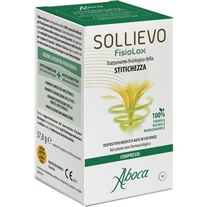 Aboca Sollievo Fisiolax 90 Compresse - Dispositivo Medico Naturale per il Trattamento della Stitichezza