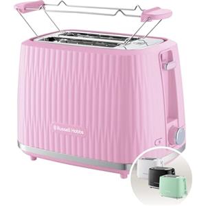 Russell Hobbs Tostapane 2 Fette, 6 Gradi di Doratura, con Pinze, Scongela, Riscalda, Cancella Selezione, Vassoio Raccogli Briciole, Riscalda Panini, Esterno Testurizzato, Eden Lampone 27372-56