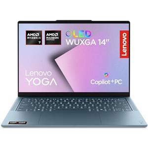 Lenovo Yoga Slim 7a Copilot+ PC Notebook 14" OLED WUXGA, AMD Ryzen AI 7 445, 32GB RAM, 1TB SSD, Radeon 840M, WiFi 7, Windows 11 Home, per Lavoro, Studio e Creatività, Tidal Teal