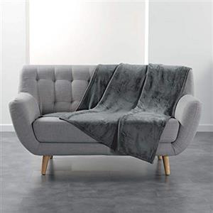 Douceur d'Intérieur DOUCEUR D'INTERIEUR Plaid 125x150 cm Flanella Tinta Unita flanou Grigio