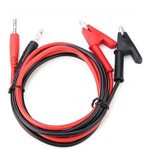 Akozon 2pz Pinza a coccodrillo a doppia estremità a banana P1040 cavi di prova multimetro 104.5 cm connettore spina a banana per test elettrici