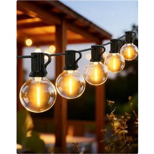 EVXFG Catena Luminosa Esterno Luci-Giardino 9M - 30Ft G40 Luci da Esterno Gazebo LED Lampadine Terrazzo Filo Lucine Impermeabile lampade Giardino Interno Fila Luminosa per Balcone Bianco Caldo