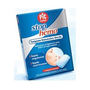 Pic Stop Hemo Tampone Emostatico Sterile - Blocca Emorragie Nasali e Cutanee in Pochi Secondi (5 Buste)