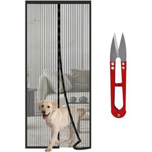 HW CASA Zanzariera Magnetica 90x210 con 34 Potenti Magneti e 2 Blocchi di Peso, Porta Si Chiude da Sola, Tenda per Impedire Ingresso di Mosche e Zanzare, Facile da Installare