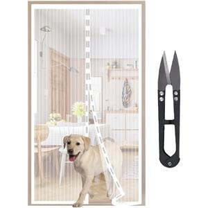 HW CASA Zanzariera Magnetica 120x220 con 34 Potenti Magneti e 2 Blocchi di Peso,Zanzariera Porta Si Chiude da Sola,Tenda Zanzariera per Impedire Ingresso di Mosche e Zanzare,Facile da Installare