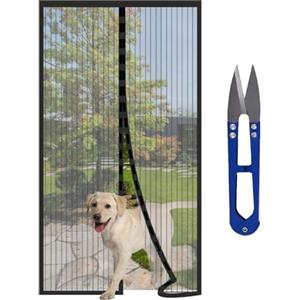 HW CASA Zanzariera Magnetica 140x240 con 34 Potenti Magneti e 2 Blocchi di Peso, Porta Si Chiude da Sola, Tenda per Impedire Ingresso di Mosche e Zanzare, Facile da Installare