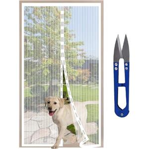 HW CASA Zanzariera Magnetica 140x240 con 34 Potenti Magneti e 2 Blocchi di Peso, Porta Si Chiude da Sola, Tenda per Impedire Ingresso di Mosche e Zanzare, Facile da Installare