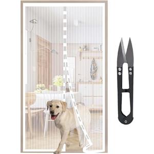 HW CASA Zanzariera Magnetica 140x280 con 34 Potenti Magneti e 2 Blocchi di Peso, Porta Si Chiude da Sola, Tenda per Impedire Ingresso di Mosche e Zanzare, Facile da Installare