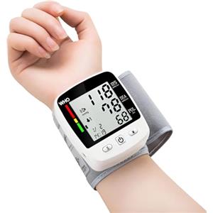 HMYILY Sfigmomanometro da polso ricaricabile per uso domestico, macchina digitale per la pressione sanguigna, cardiofrequenzimetro Bp clinicamente preciso, tensiometro portatile con battito cardiaco