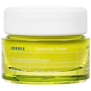 KORRES SANTORINI GRAPE Pore Refining Cream - Leviga, idrata e minimizza i pori, con estratto di uva Santorini, vegan, 40 ml