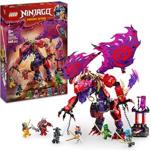 LEGO NINJAGO Thunderfang, il Drago del Caos, Action Figure Giocattolo Snodabile da Costruire con 6 Minifigure di Personaggi come Lloyd, Nya, Arin e Sora, Giochi per Bambini e Bambine da 8 Anni 71832