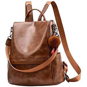 shepretty Zaino Donna antifurto Borsa Tracolla Zainetto Viaggio Daypack,6766Marrone