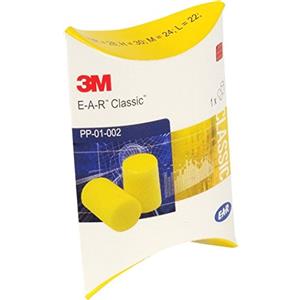 EAR CLASSIC II 3M EAR Classic, confezione da 50 paia di tappi per le orecchie confezionati in coppia, colore giallo, protezione = 28 dB