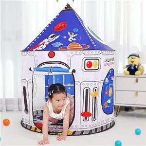 GEIwenle Tenda a Razzo Per Bambini,Tenda da Gioco Interni Esterni,Capanna Gioco Cameretta a Razzo Astronauta Spaziale per Ragazzi Ragazze Casetta Pieghevole Pop-up castello per bambini Regalo Natale Compleanno